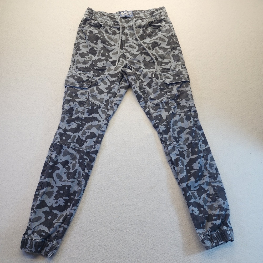 American Rag Gray Camo Cargo Jogger Pants Womens S Elastic Waist Utility Soft
